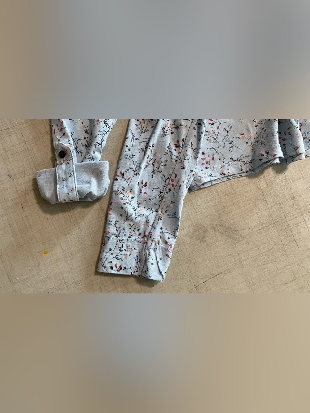 Style & Co. Light Blue Floral Henley Top with Pink Accents - Picture 9 of 12